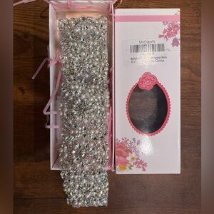 Crystal and Pearl Embellished Wedding Dress Sash Belt